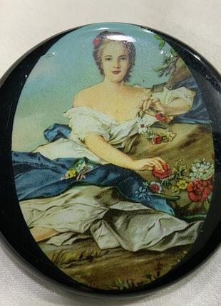 🌹✨ вінтажна брошка дама з квітами / рококо західна європа 1970і vintage rococo classic art style