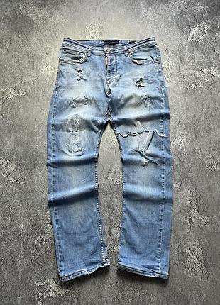 Vintage винтажные джинсы dsquared2 дискваред distressed дистрессед big logo size 32 размер 32
