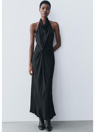 Роскошное черное платье максы zara zw collection - размер s