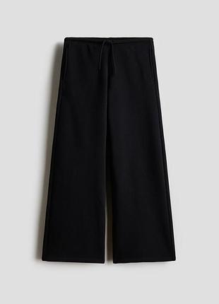 Брюки h&amp;m для девочки, штаны палаццо, черные брюки, теплые штаны