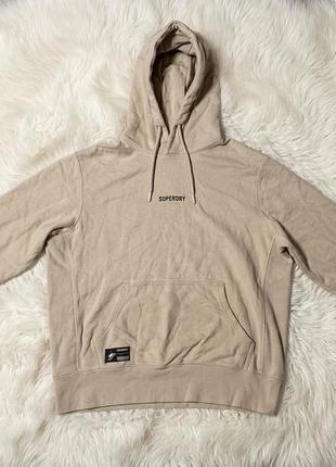 Чоловіче худі superdry code sportswear у трендовому пісочно-бежевому кольорі (розмір xl).