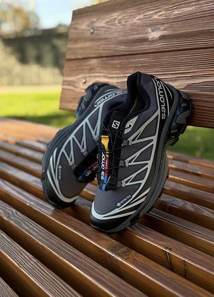 Кросівки salomon xt-6 grey soft ground black gore-tex