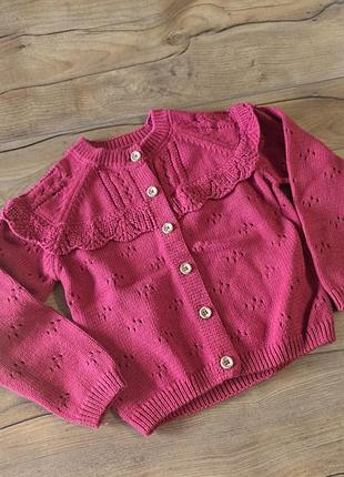 🧸нова в'язана кофта, кардиган для дівчинки, 
р. 86 (1-1.5 року)