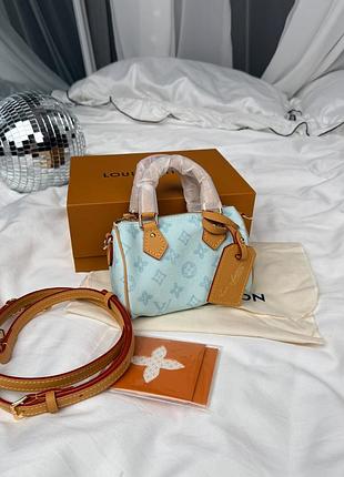 Louis vuitton nano speedy denim mint
