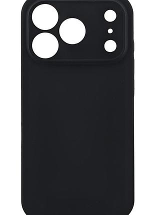 Чехол silicone case box для apple iphone 18 pro бампер soft touch с микрофиброй черный (без лого)