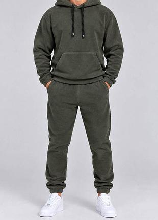 Спортивный костюм мужской на флисе, цвет хаки, размер s fa_015428