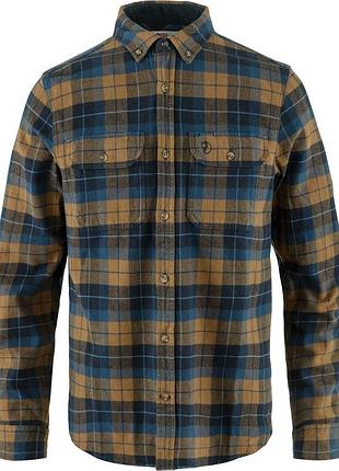 Сорочка чоловіча fjallraven singi heavy flannel shirt dark navy/buckwheat brown l