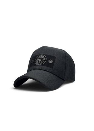 Бейсболка тракер "stone island black wool patch fw’26" 61-62