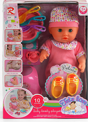 Пупс функціональний "tutu baby playset", музичний чіп, характерні звуки та фрази, заплющує очі, аксесуари, в коробці