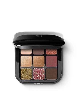 Палетка теней kiko milano glamour multi finish eyeshadow palette 03 burgundy notes