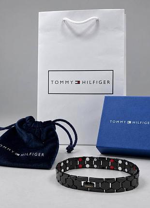 Мужской браслет на руку tommy hilfiger, черный брендовый браслет на руку томме хелфигер, браслет томе