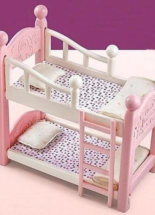 Кровать для куклы babiintoy с постелью двухярусная, w6910b