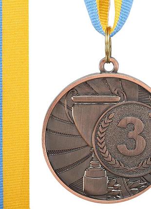 Медаль спортивная с лентой cup sport tradec-6208 ø5см золото, серебро, бронза