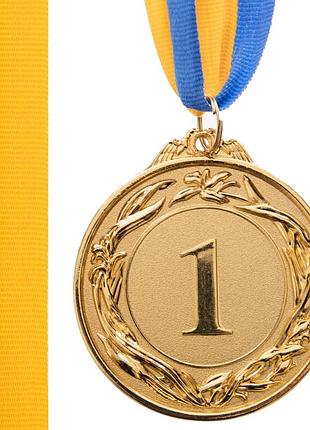 Медаль спортивная с лентой sport tradeglory c-4327 ø6,5см золото, серебро, бронза