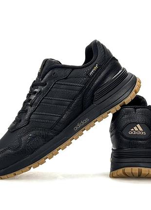 Мужские кроссовки adidas zx 750 черные кожаные топ качества практические современные для мужчин классические адидас весенние кордура