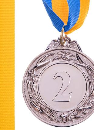 Медаль спортивная с лентой sport tradeglory c-3969 ø5см золото, серебро, бронза