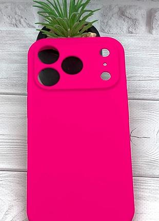 Чохол silicone case box для apple iphone 18 pro бампер soft touch з мікрофіброю рожевий (без лого)