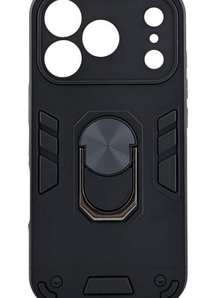 Чехол armored ring для apple iphone 18 pro противоударный с подставкой кольцо черный