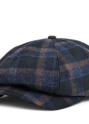 Newsboy cap чоловіча італійська вовна, кашкет gatsby стиль d.hats, осінні зимові кепки восьмиклинка, елегантна хуліганка сіра 59