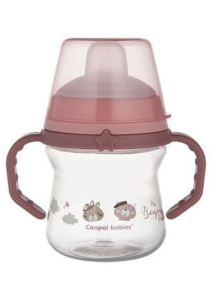 Canpol babies кружка тренировочная с силиконовым носиком firstcup 150 мл bonjour paris рожева