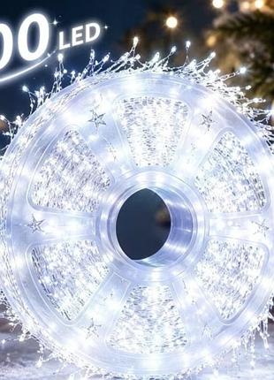 Гірлянда-бахрома 9 м 300 led з usb холодний білий (0931)