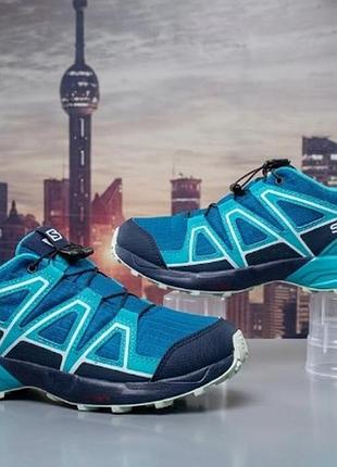 Трекінгові кросівки salomon. ​модель: speedcross cs waterproof (із водонепроникною мембраною climasalomon)  розмір 35, виробник камбоджа