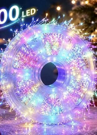 Гірлянда-бахрома 9 м 300 led з usb різнобарвний (0931)