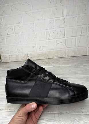 Крутые черные  кожаные полуботинки dirk bikkembergs