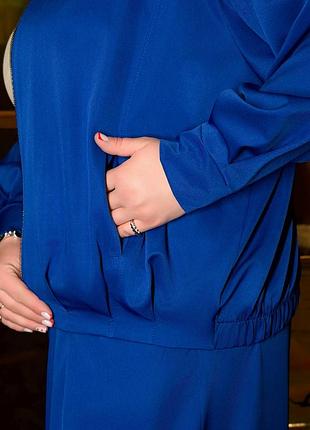 Костюм із костюмки армані: бомбер оверсайз, штани палаццо, блискавка електрик 62-64 — ‼️заміри в описі‼️