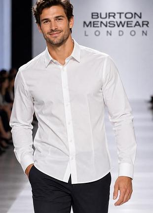 Чоловіча біла сорочка burton menswear london l бавовна