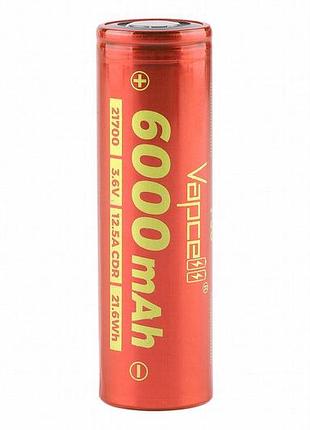 Литий-ионный аккумулятор 21700 vapcell f60, 6000 ма·ч, 10 а