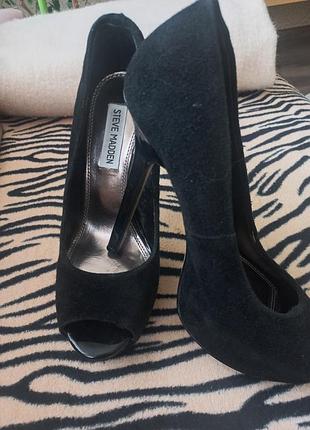 Босоніжки жіночі steve madden чорні замшеві