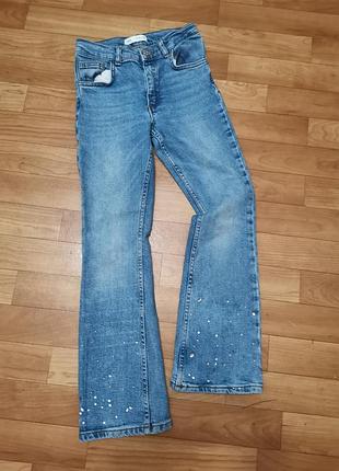 Джинсы zara со стразами