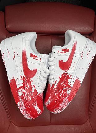 Nike air force blood custom white red