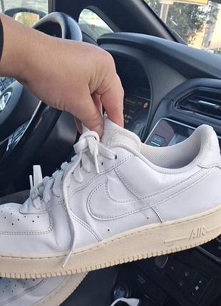 Классические белые кожаные кроссовки nike air force 1,