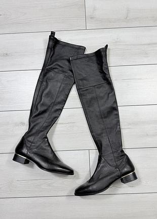 Розкішні шкіряні чобітки-панчохи ботфорди massimo dutti р.39