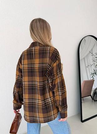Сорочка фланелева oversize з подовженою спинкою рудий 42-48 — ‼️заміри в описі‼️