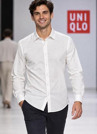 Чоловіча сорочка uniqlo біла xs бавовна