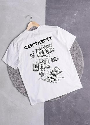 Футболка чоловіча carhartt біла бавовняна теніска кархарт спортивна на літо (b)