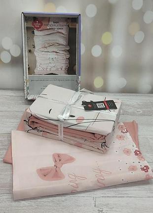 Дитяча натуральна постільна білизна у ліжечко ранфорс cotton box rapeti