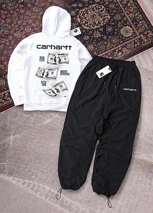 Чоловічий спортивний костюм carhartt білий весняний комплект кархарт худі штани (b)