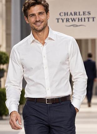Чоловіча сорочка charles tyrwhitt біла l бавовна