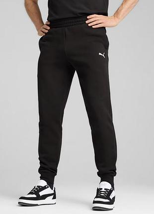 Спортивні штани чоловічі puma чорні, на флісі, розмір xs, s