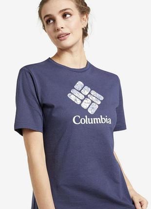 Футболка жіноча columbia темно-синя, розмір s