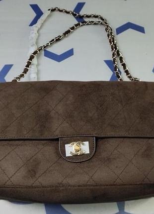 Сумка для жінок chanel коричнева замшева