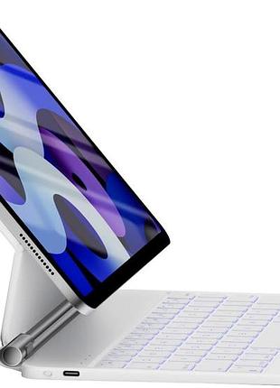 Hou - чехол-клавиатура для ipad air 11" 5/4 поколения и ipad pro 11" 1/2/3/4 поколения, multi-touch трекпад, подсветка, белый цвет