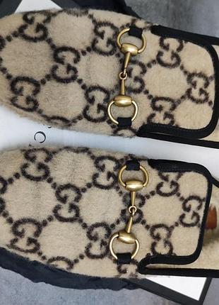 Gucci лоферы овчина