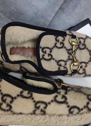 Gucci лоферы овчина