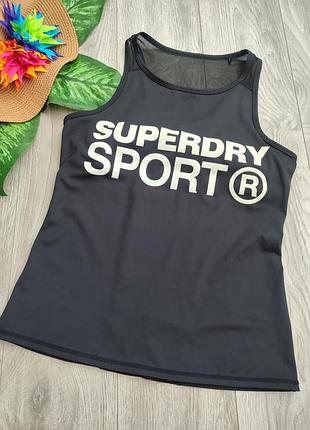 Женская черная спортивная футболка superdry sport размер