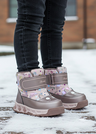 Ботинки зимние bi&amp;ki арт. 60201b, пудра-сиреневый